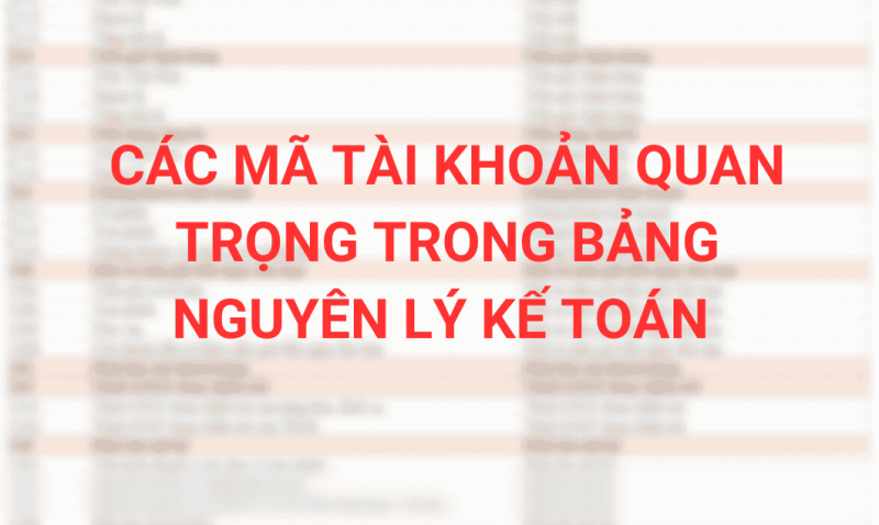 Các mã tài khoản quan trọng trong bảng nguyên ý kế toán cần phải nhớ